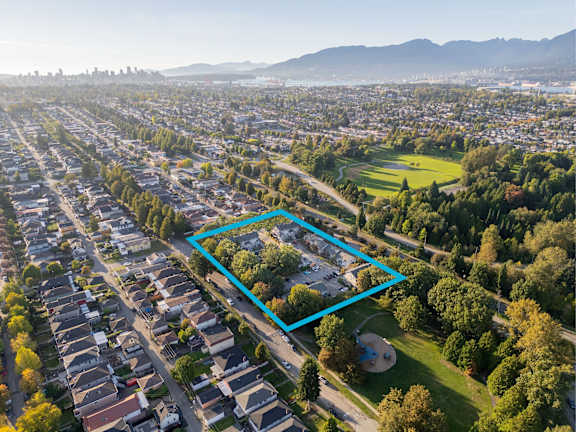 an aerial view of a park in the middle of a city