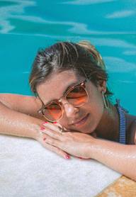 Woman at Community Pool at Atrium in The Village, Beachwood, OH