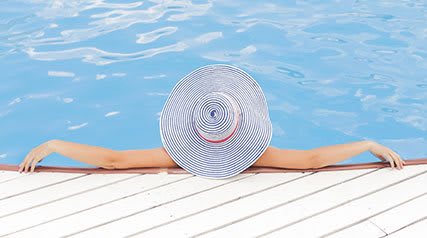 Woman in swimming pool