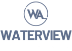 the logo of waterwerks apartments on a black background
