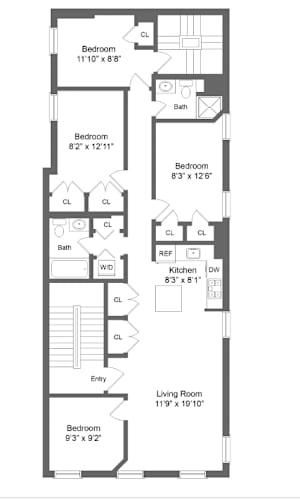 Floor Plan  Unit 2 - 5 Bed 2 Bath