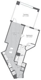 Floor Plan 1 Bed/1 Bath-B19