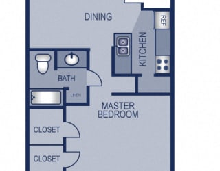 1 Bedroom 1 Bathroom D Floor plan at Solaris, Austin