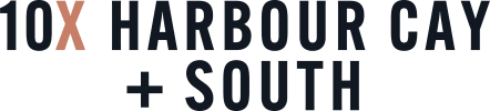 the logo for harborside south is shown in two different fonts