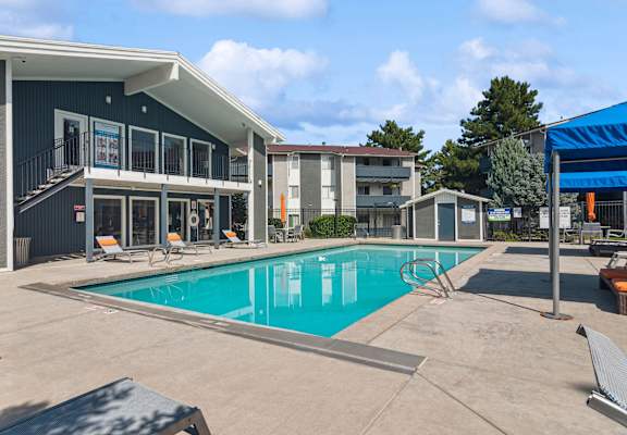 the swimming pool at our apartments