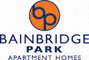 A logo for Bainbridge Park Apartment Homes.