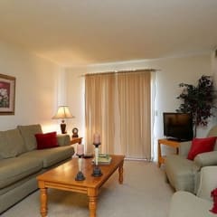 Living room at McClellan Estates Apartments, Marshall