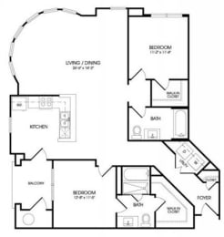 The Bentley Floorplan at The Manhattan Tower and Lofts