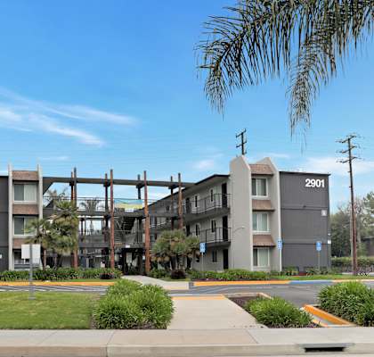 A modern building with the number 2901 on it.