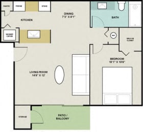 Marlin Floor Plan at Fisherman's Landing Apartment Homes, Tampa