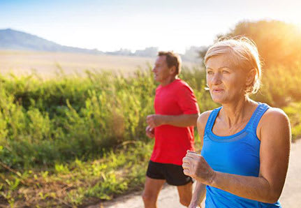Couple jogging outside