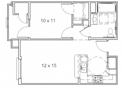 Floor Plan  San Marino 1 Bedroom Floor Plan