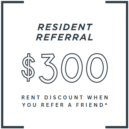 a 50 rent discount when you refer a friend sign