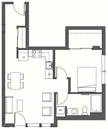 Floor Plan  One Bedroom - A14
