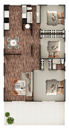  Floor Plan Three Bedroom Two Bath