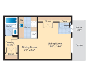 S1 Floor Plan at The Fields of Alexandria, Alexandria, Virginia