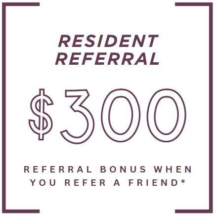 Sign for resident referral bonus at Ames Lake Neighborhood Apartments, St Paul, MN, 55106