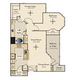 2 Bed 1 Bath Floor Plan with 1,002 Sq. Ft.  at Reserve by the Lake, Houston, Texas