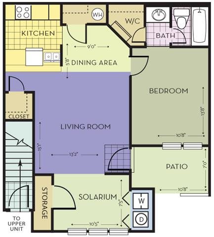 Floor Plan  1 bedroom 1 bath architecture drawing of Azalea  floor plan