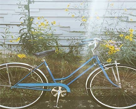 a blue bike parked next to a white house at 1033 W Loyola, Chicago, 60626
