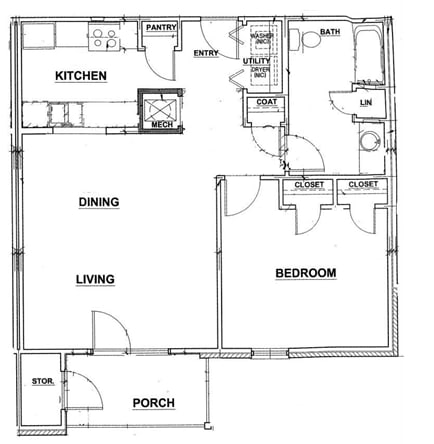 Floor Plan  1 Bedroom | 1 Bathroom