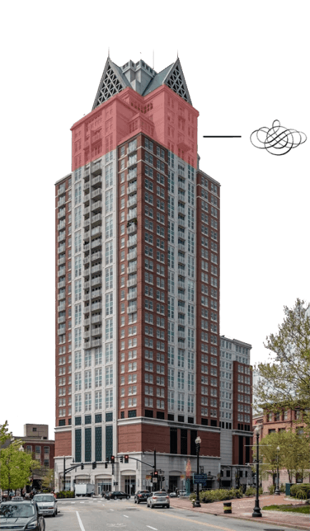 A large building at Residences Providence, Providence, RI 2903