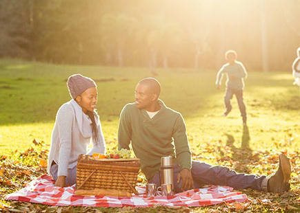 Family on a picnic in the park