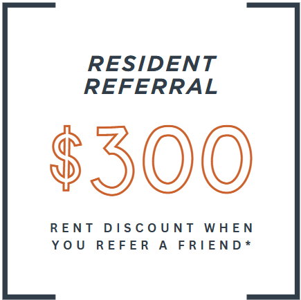 a 100 rental discount when you refer a friend logo