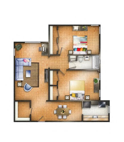 2 BR 22 Floor plan at The Chesapeake, Washington, DC