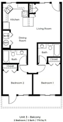 Floor Plan 2 Bedroom (A)