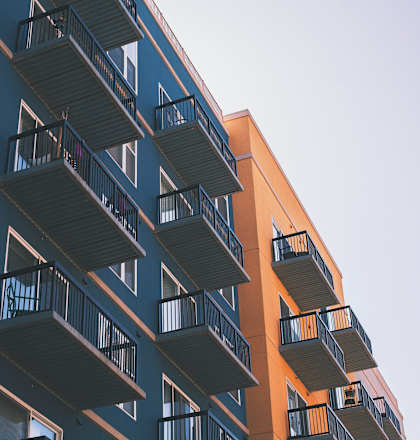 a row of balconies on a building