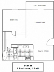WT Plan B floorplan at Willow Tree Apartments, Torrance, CA, 90505