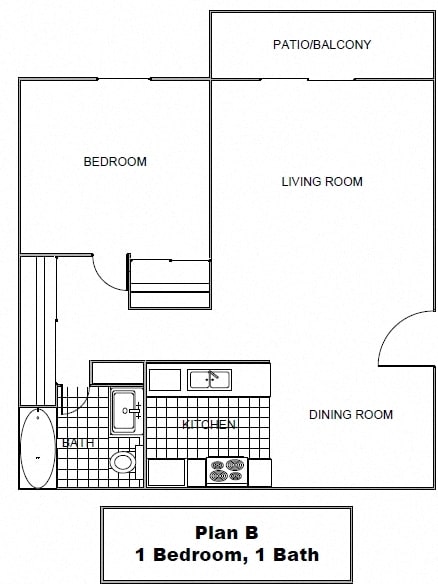 WT Plan B floorplan at Willow Tree Apartments, Torrance, CA, 90505
