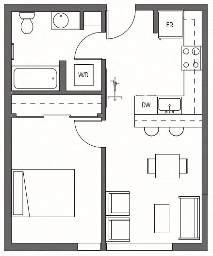 Floor Plan  One Bedroom A2 at Decibel on 12th, Seattle, Washington