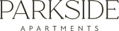 The image shows the text "PARKSIDE APARTMENTS" in large, bold letters.