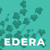 the logo for edea at highline with green ivy on a blue background
