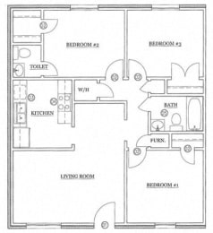  Floor Plan 3 BED / 1.5 BATH