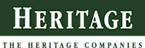A logo with the word "HERITAGE" in large white letters.