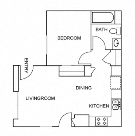 Floor Plan  1 Bedroom 1 Bathroom Floor Plan