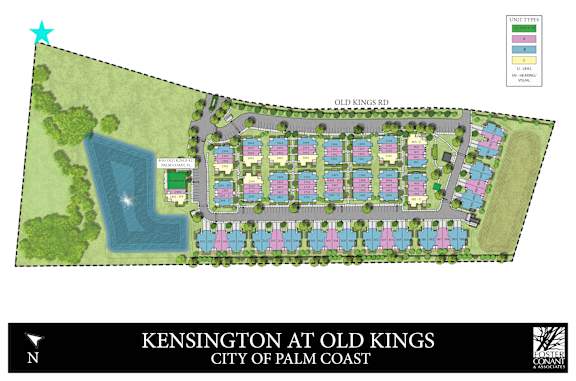 A map of the Kensington at Old Kings residential complex.