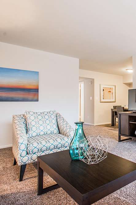 Living Room at Brook View Apartments, Baltimore, 21209