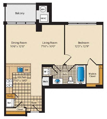 1 bedroom apartments with balcony in Arlington VA