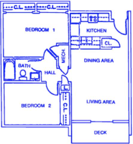 Annapolis two bedroom one bathroom apartments at Capitol View Apartments