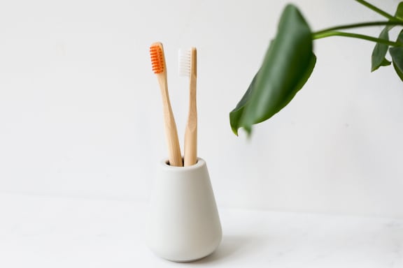 Toothbrushes at Oceanwood Apartments, Lompoc, California