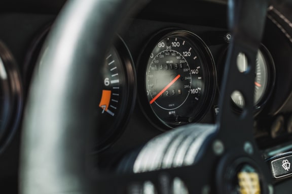 vintage_car_speedometer_closeup at Sumida Gardens Apartments, Santa Barbara