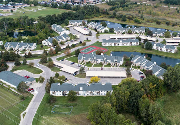Aerial View of Property at Hidden Lakes Apartments, Clarkston