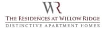 A logo for a company called The Residences at Willow Ridge.