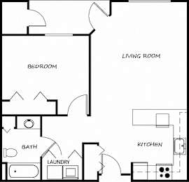  Floor Plan 1 Bedroom 1 Bathroom
