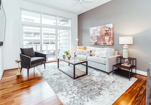 a living room at 20 Midtown, Birmingham, 35233