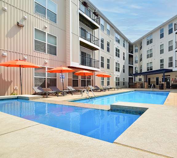Relaxing pool at Kenyon Square Apartments in Westerville, Ohio